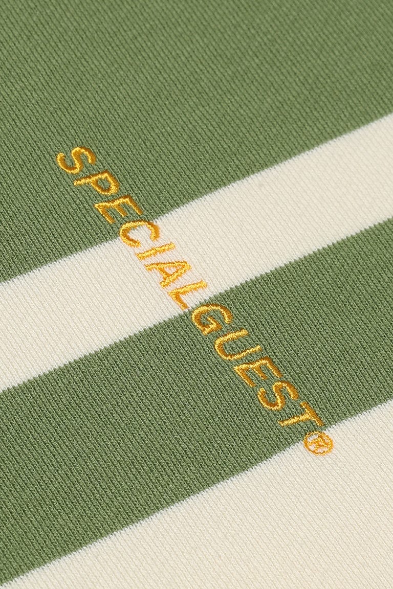 EASY STRAY STRIPED ZIP POLO WINTER WHITE/ MATCHA