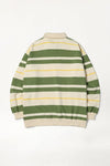 EASY STRAY STRIPED ZIP POLO WINTER WHITE/ MATCHA