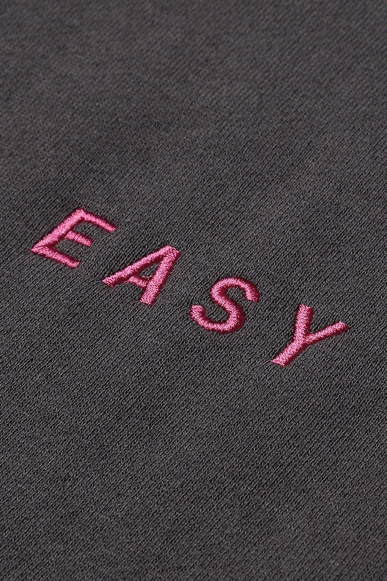 EASY WIDE HOODIE CHARCOAL ART