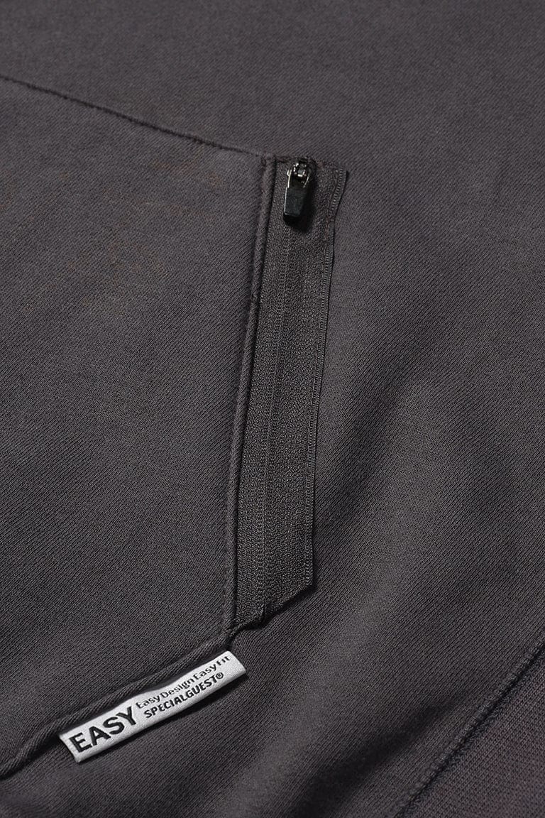 EASY WIDE HOODIE CHARCOAL ART