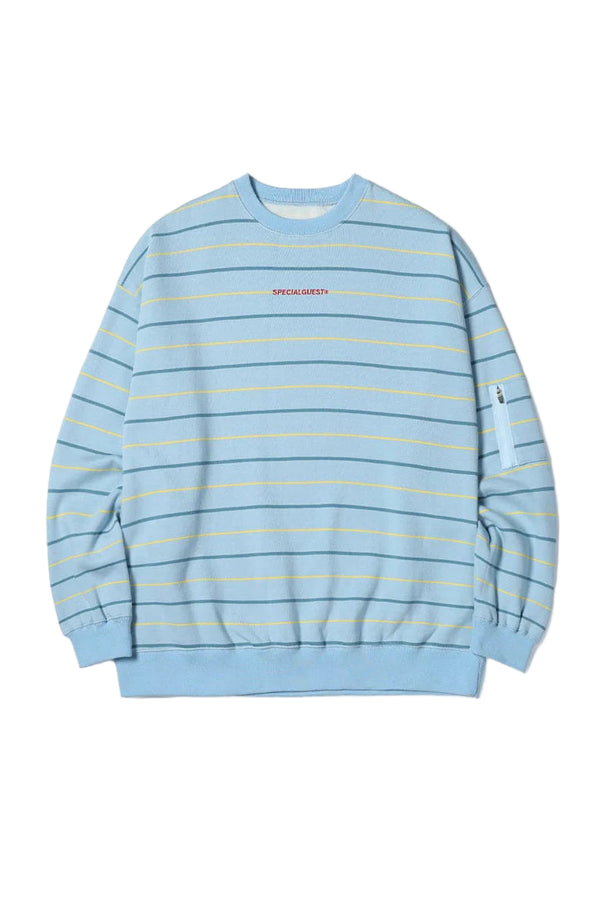V2 PINSTRIPE CREWNECK WINTER SKY