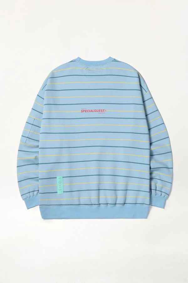 V2 PINSTRIPE CREWNECK WINTER SKY