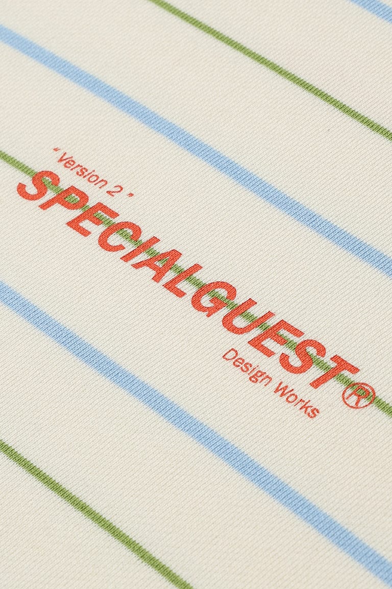 V2 PINSTRIPE CREWNECK IVORY