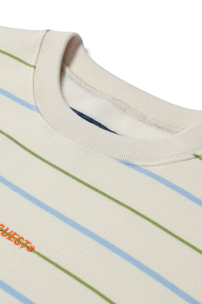 V2 PINSTRIPE CREWNECK IVORY