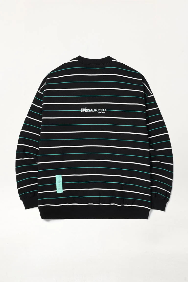 V2 PINSTRIPE CREWNECK BLACK