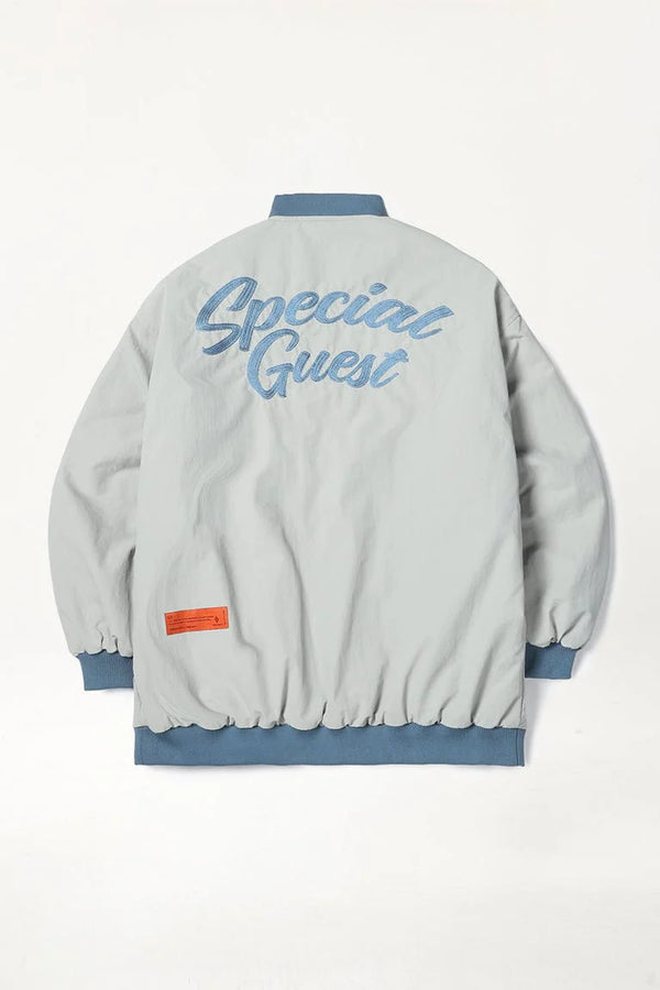 V2 WIDE VARSITY JACKET LIGHT GREY