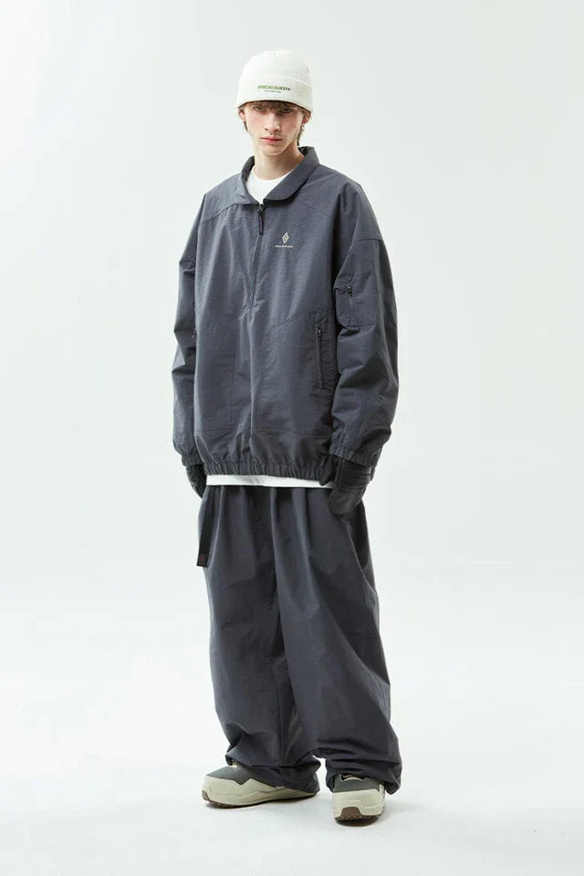 EASY SUPERWIDE TUCK PANTS 3LAYER ASPHALT