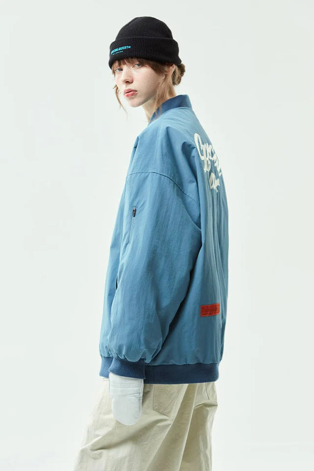 V2 WIDE VARSITY JACKET SLATE BLUE