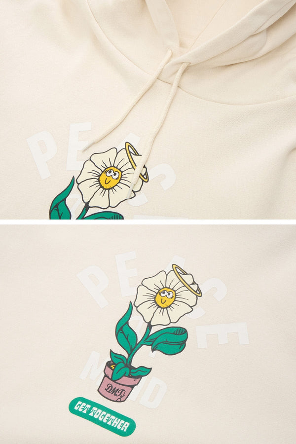 FLOWER HOODIE IVORY