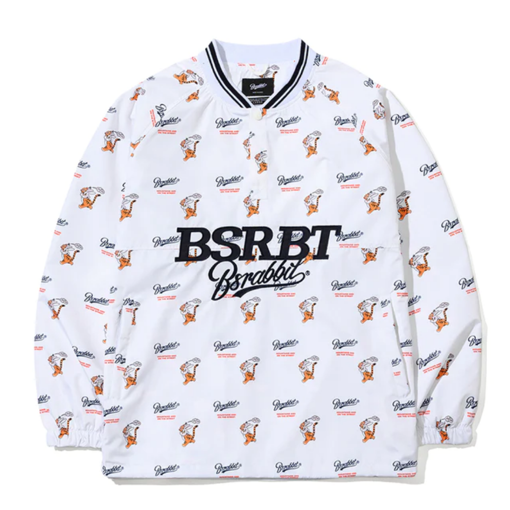 BSRABBIT BSRBT SPORTY PULLOVER SNAP JACKET WHITE