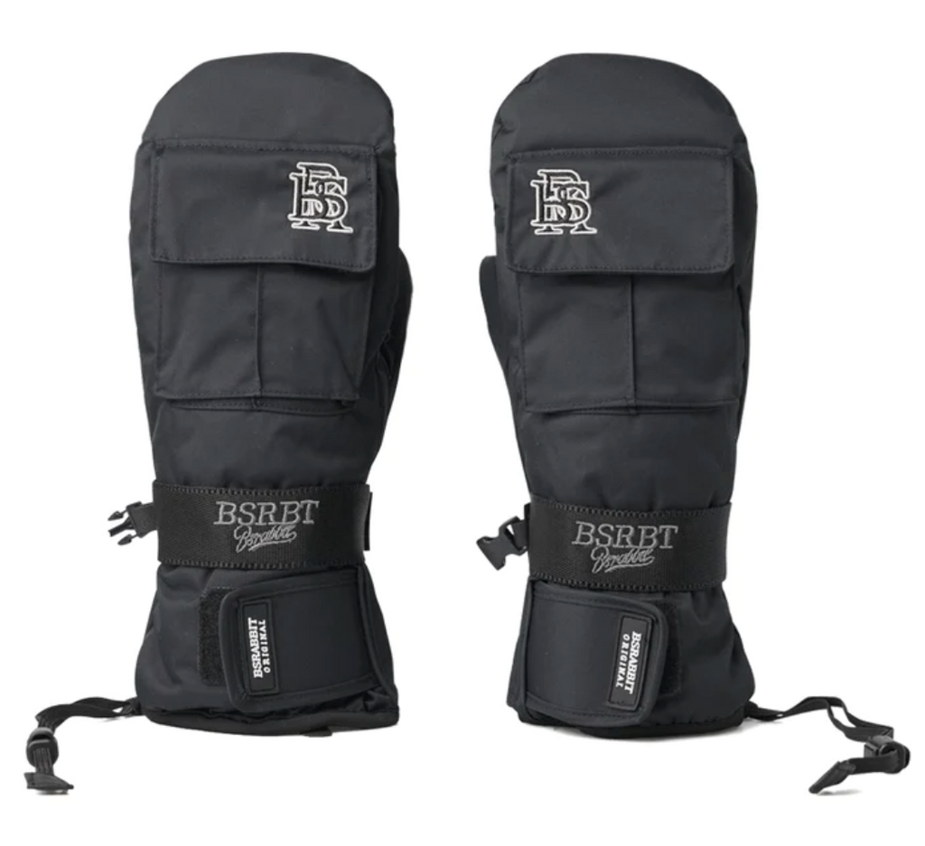 BSRABBIT BSR POCKET SNOWBOARD GLOVE LOGO BLACK