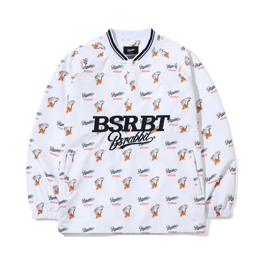 BSRABBIT BSRBT SPORTY PULLOVER SNAP JACKET WHITE